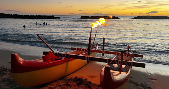 Celestial Evening Canoe Ride Royal Hawaiian Beach Services